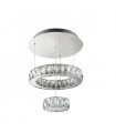 Plafonnier Clover en chrome, cristal