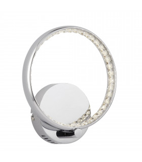 Ringe Deckenleuchte, in Chrom und Kristall