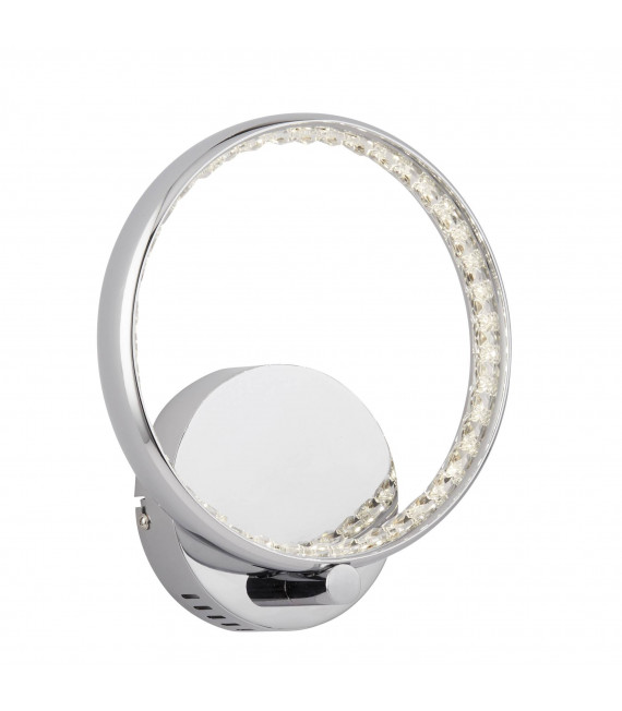 Plafoniera Rings, in cromo e cristallo