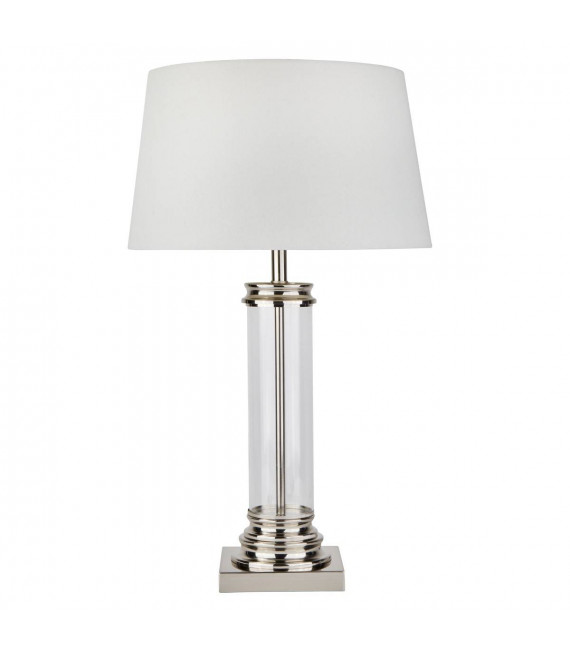 Lámpara de pedestal, latón antiguo y vidrio, con pantalla