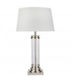 Lampe Pedestal, laiton antique et verre, avec abat-jour