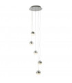 Suspension Marbles, chrome et verre, 1 ampoule