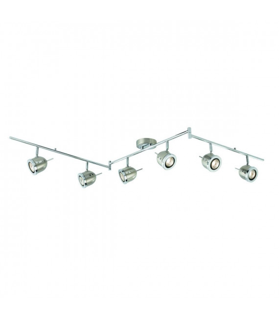 Lampada da soffitto Palmer 183 cm cromata e argento satinato, 6 punti