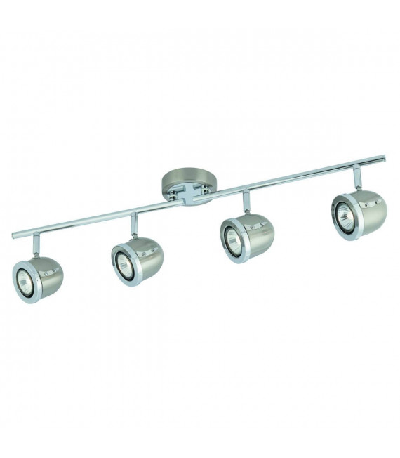 Plafoniera Palmer 72cm cromo e argento satinato, 4 punti