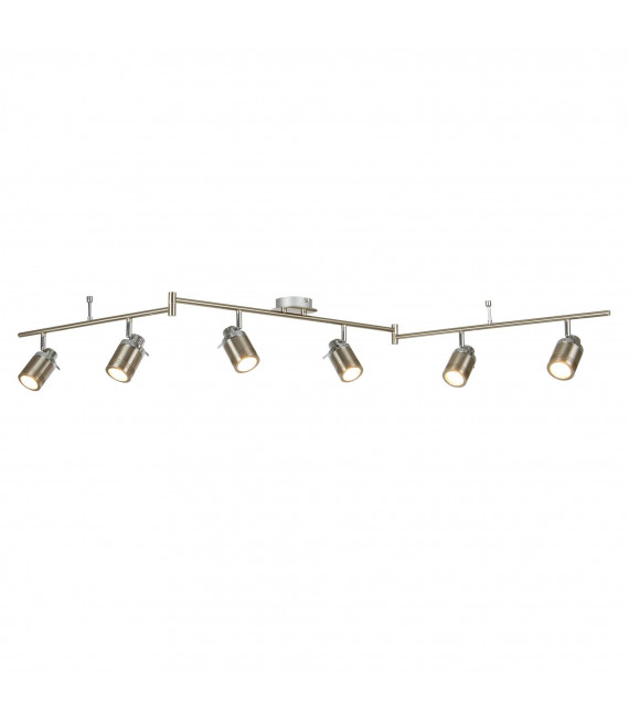 Plafoniera Samson, ottone antico, 6 lampadine