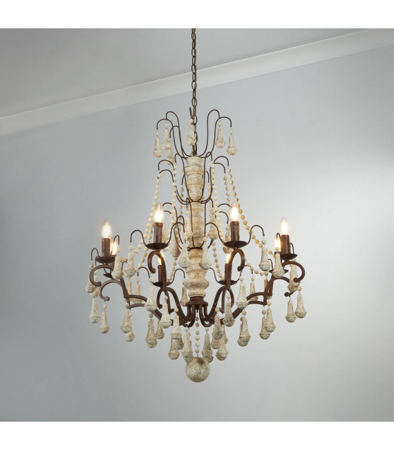 Amalfi Pendelleuchte, braun, 6 Glühbirnen