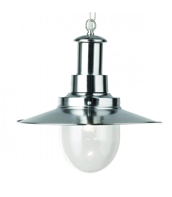 Lámpara colgante Fisherman 40 cm, en plata satinada y cristal