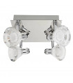 Plafonnier Flute, chrome et acrylique, 3 ampoules