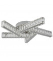 Plafonnier 14W Clover, en chrome et cristal