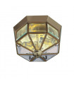 plafonnier ventilateur vintage 2 ampoules e27 max 60w brun patiné