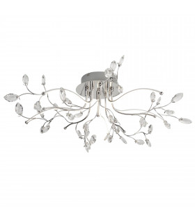 Lampada a sospensione glicine 78 cm in cromo e cristallo