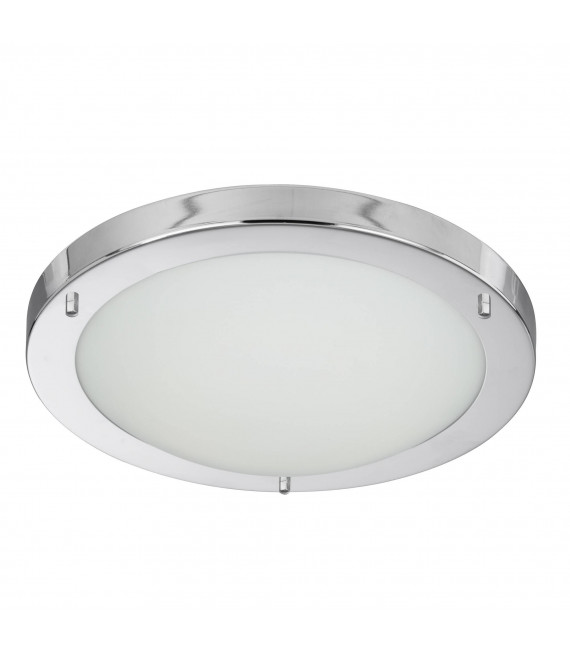 Plafonnier 40 cm Led Vesta, en chrome, cristal et verre