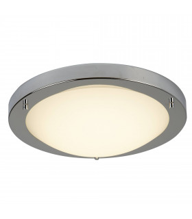 Plafón 31 cm Led Flush, en cromo y cristal.