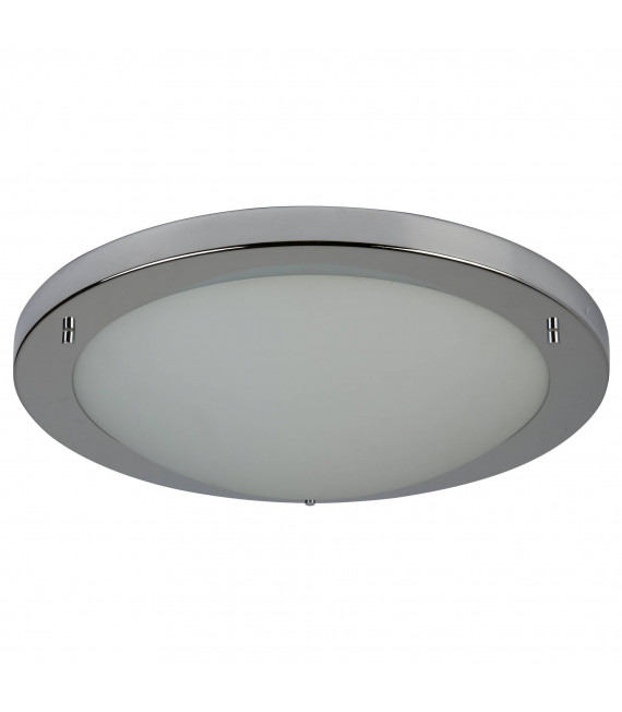 Plafón 31 cm Led Flush, en cromo y cristal.
