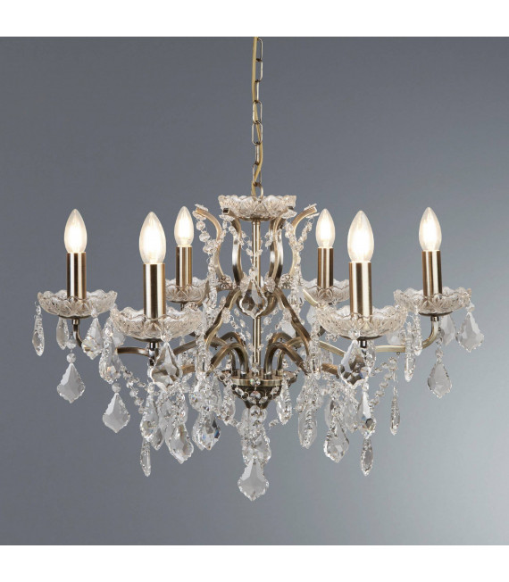 Applique Paris, laiton antique et cristal, 2 ampoules