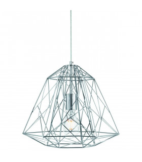 Lampada a sospensione a 1 luce Geometric Cage, in metallo cromato