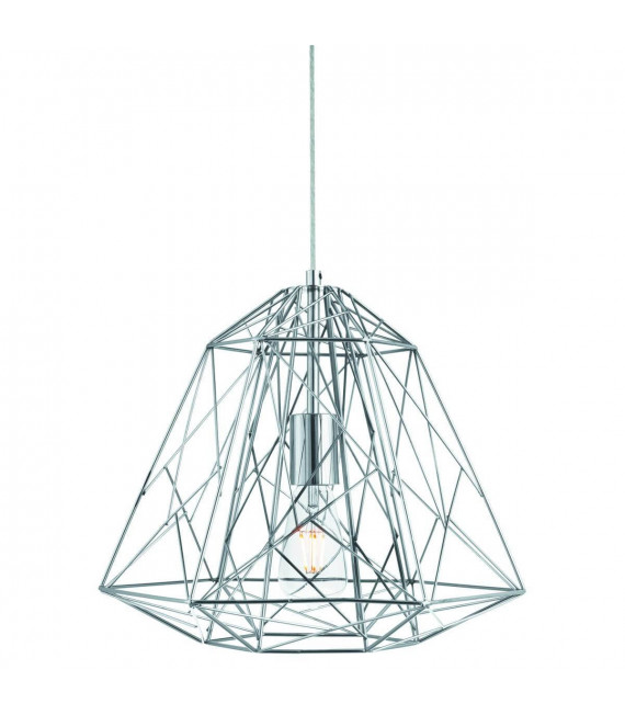 Lampada a sospensione a 1 luce Geometric Cage, in metallo cromato