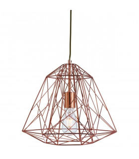 Hängelampe 1 Glühlampe Geometric Cage, Kupfer