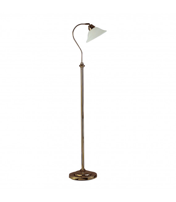 Lampada da terra orientabile, in ottone antico