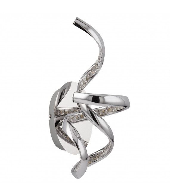 Twirls aplique de pared en cromo y vidrio