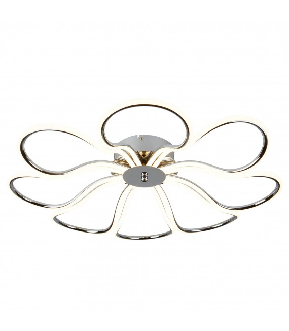 Plafón de follaje, cromo y acrílico, 86 cm.
