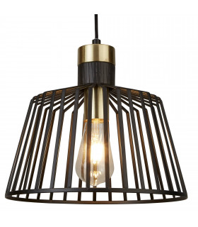 Suspension 1 ampoule Bell Cage, noir