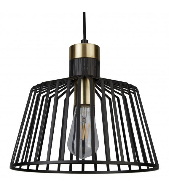Suspension 1 ampoule Bell Cage, noir