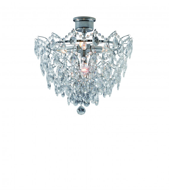 Plafonnier en cristal ROSENDAL chromé 4 ampoules