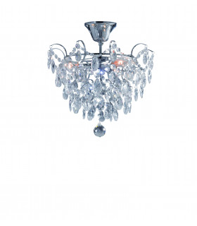 ROSENDAL Plafón de cristal cromo 3 bombillas