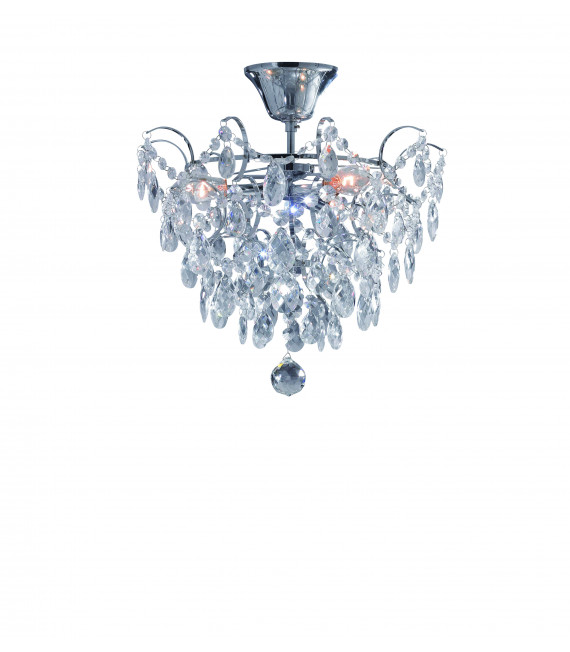 ROSENDAL Plafón de cristal cromo 3 bombillas