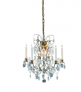 Antique RYHOLM crystal ceiling light 3 bulbs