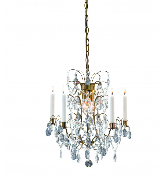 Antique RYHOLM crystal ceiling light 3 bulbs
