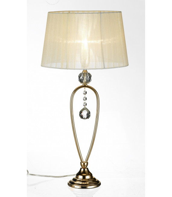 CHRISTINEHOF Kristall Tischlampe golden 1 Glühbirne