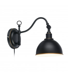 EKELUND wall light black 1 bulb
