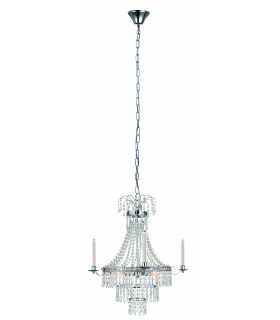 3-light chrome-plated MARIELUND crystal ceiling light