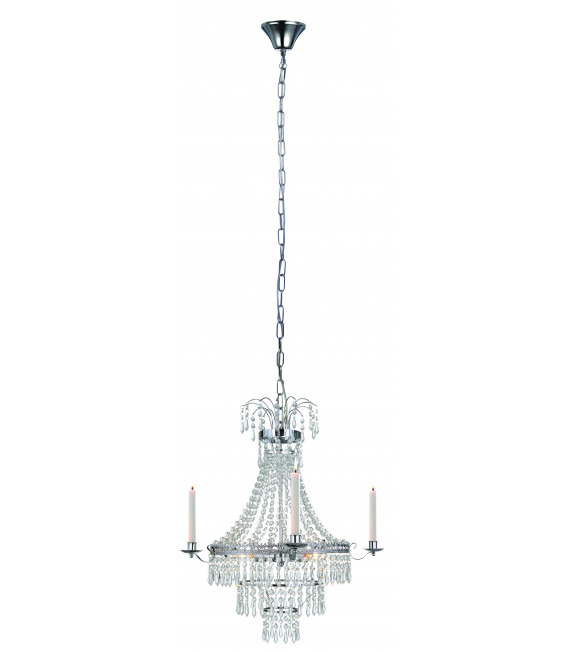3-light chrome-plated MARIELUND crystal ceiling light