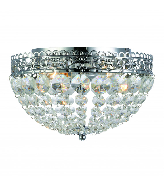 SAXHOLM crystal ceiling light chrome 2 bulbs