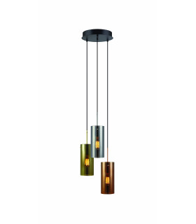 Plafonnier STORM Noir 3 ampoules