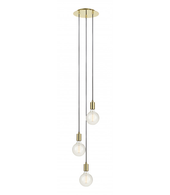 SKY Lampada da soffitto in ottone a 3 lampadine