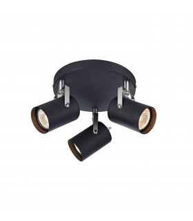Plafonnier KEY Noir 3 ampoules