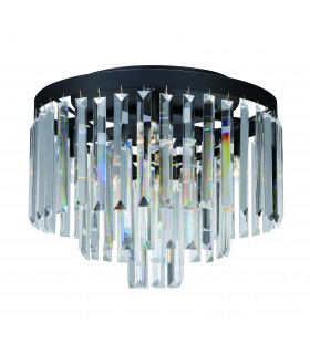 Lampada da soffitto in cristallo VENTIMIGLIA Nero 4 lampadine