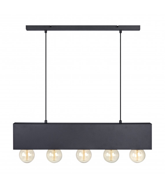 Plafón COUTURE Negro 5 bombillas