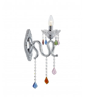 Applique murale en cristal CARAMEL chromée 1 ampoule