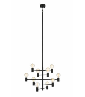 PARIS Black ceiling lamp 10 bulbs