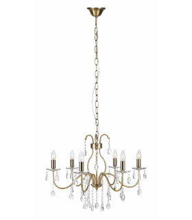 Antique MARY crystal ceiling light 6 bulbs