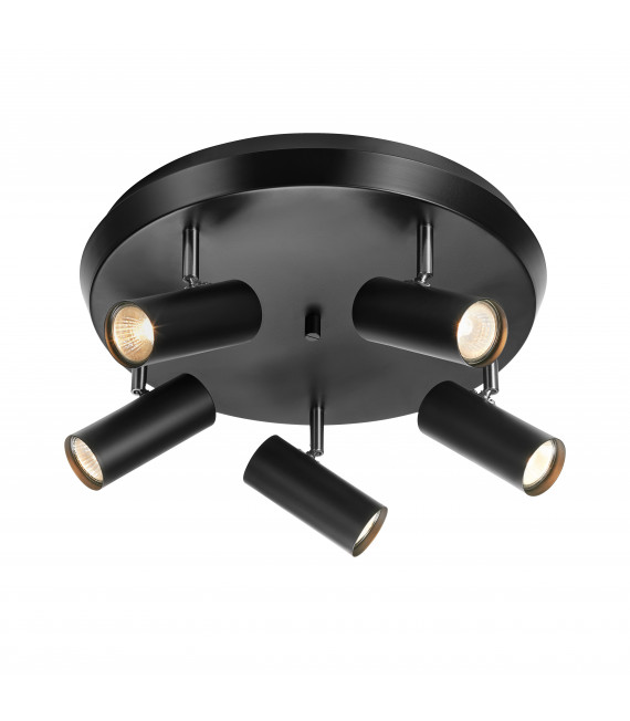 TORINO Black ceiling lamp 5 bulbs