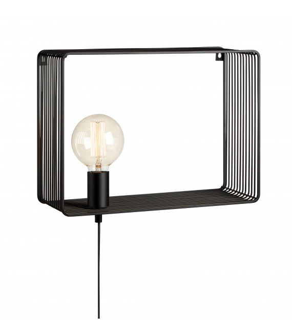 SHELF Black wall light 1 bulb