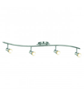 Set di 6 plafoniere argento satinato Decco 90cm, 4 punti