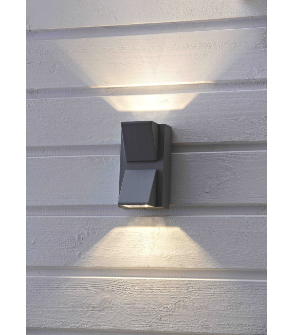CARINA gray garden wall light 2 bulbs