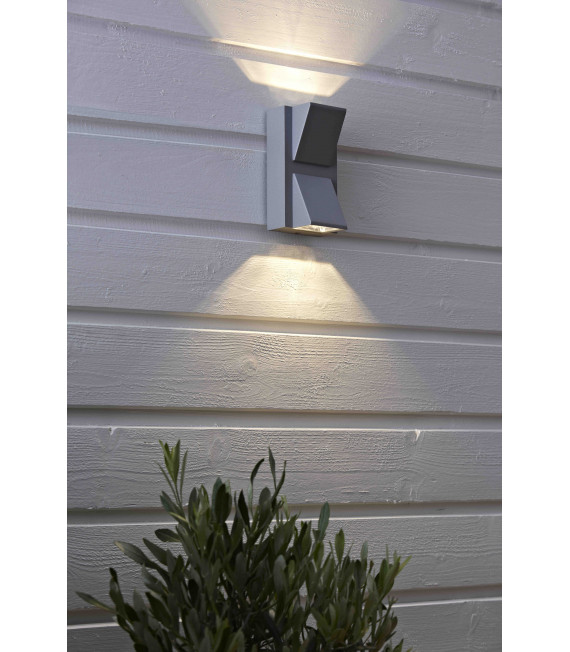 CARINA gray garden wall light 2 bulbs